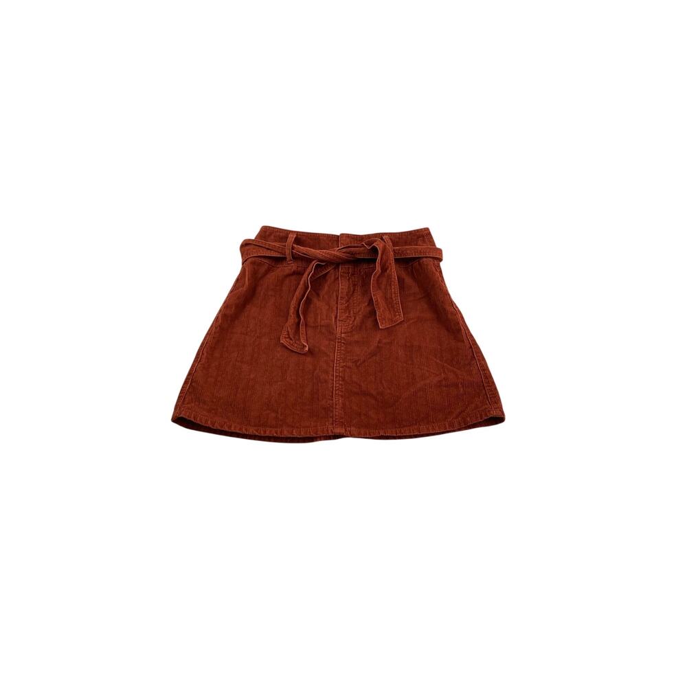 Corduroy Skirt Rewash Burnt Orange Short Mini Removable Matching Belt Size 13/31